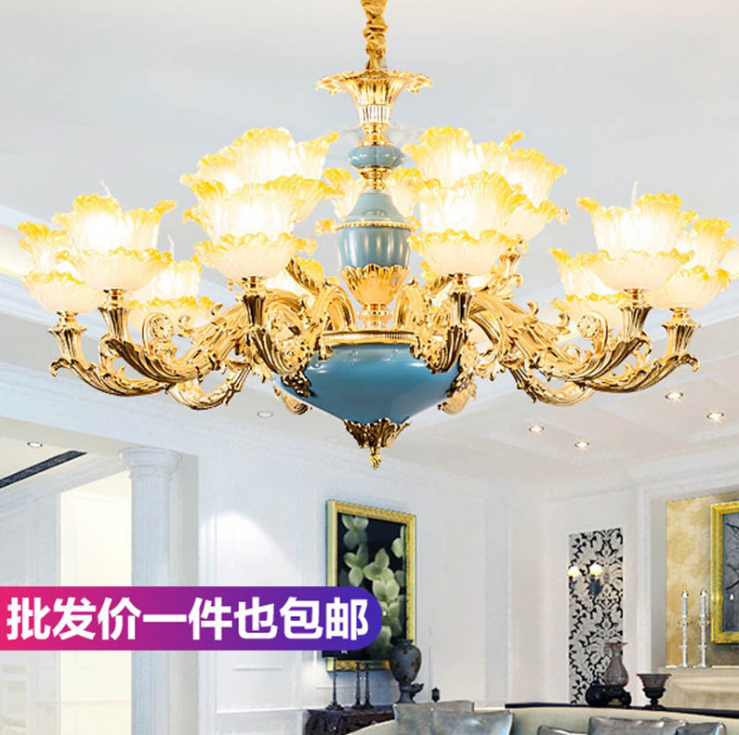 中山水晶吊燈 深圳客廳餐廳燈飾燈具 中山水晶燈 水晶吊燈中山金色水晶燈