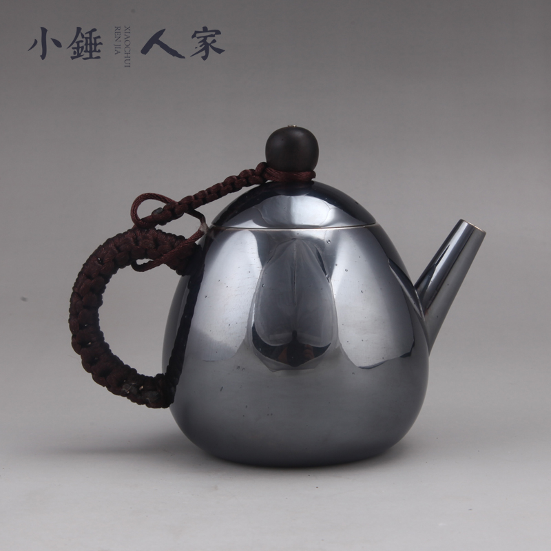 小錘人家直流嘴純銀急須手工純銀泡茶壺家用功夫純銀茶具