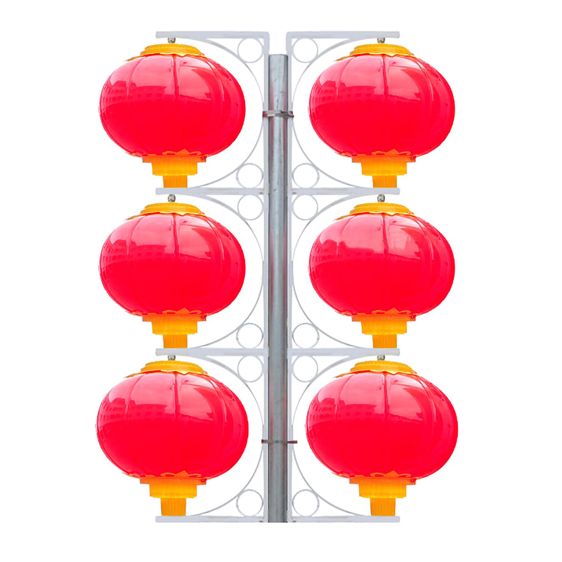 亮化路燈桿裝飾燈籠LED亞克力燈戶外防水景觀燈新年裝飾連串燈籠 路燈桿燈籠