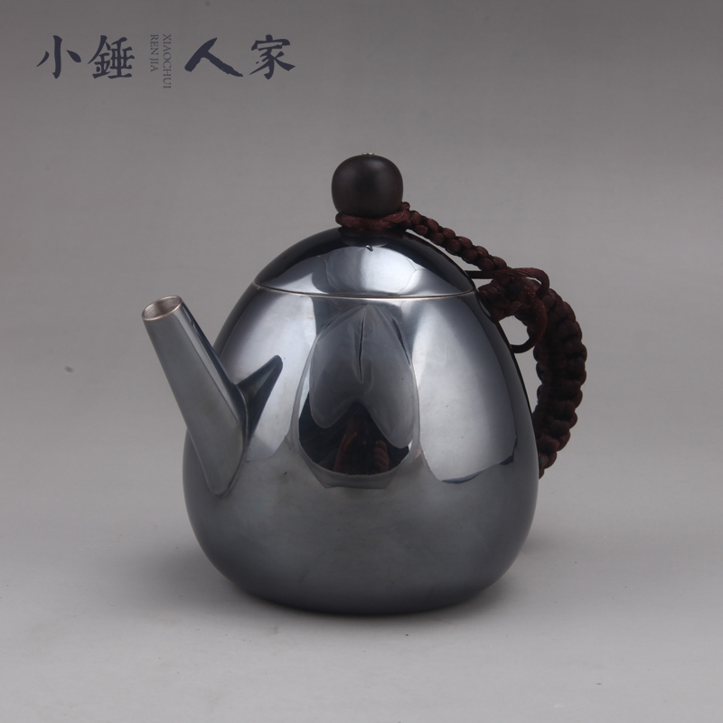 小錘人家直流嘴純銀急須手工純銀泡茶壺家用功夫純銀茶具