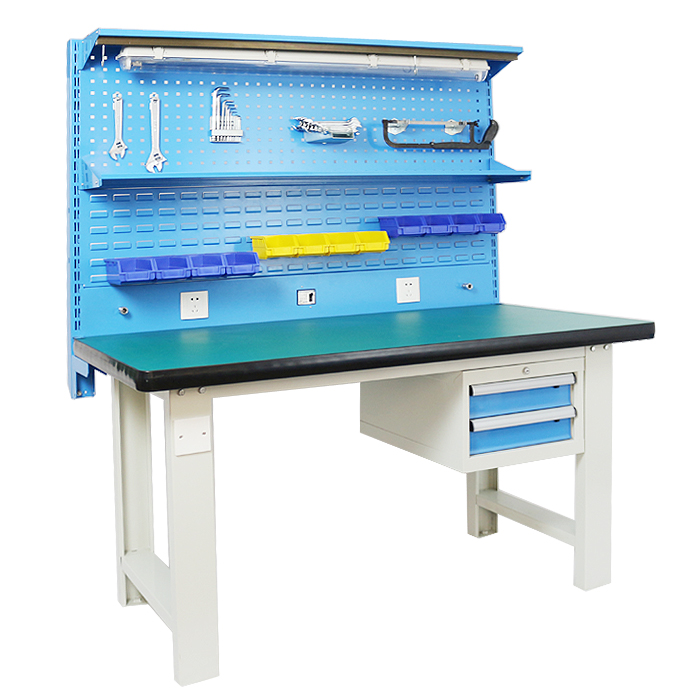 天津珠峰廠家銷售帶掛板工作桌鉗工工作臺