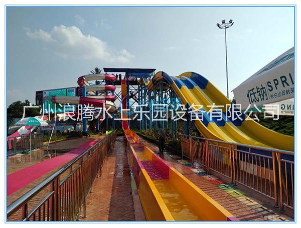 安徽水上樂園螺旋高速彩虹組合滑梯_水上滑梯供應_廣州浪騰水上樂園設備廠家