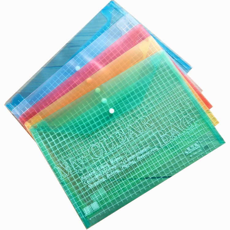 文件袋 透明文件袋塑料按扣式a4檔案袋PP 網(wǎng)格票據(jù)袋資料袋定制