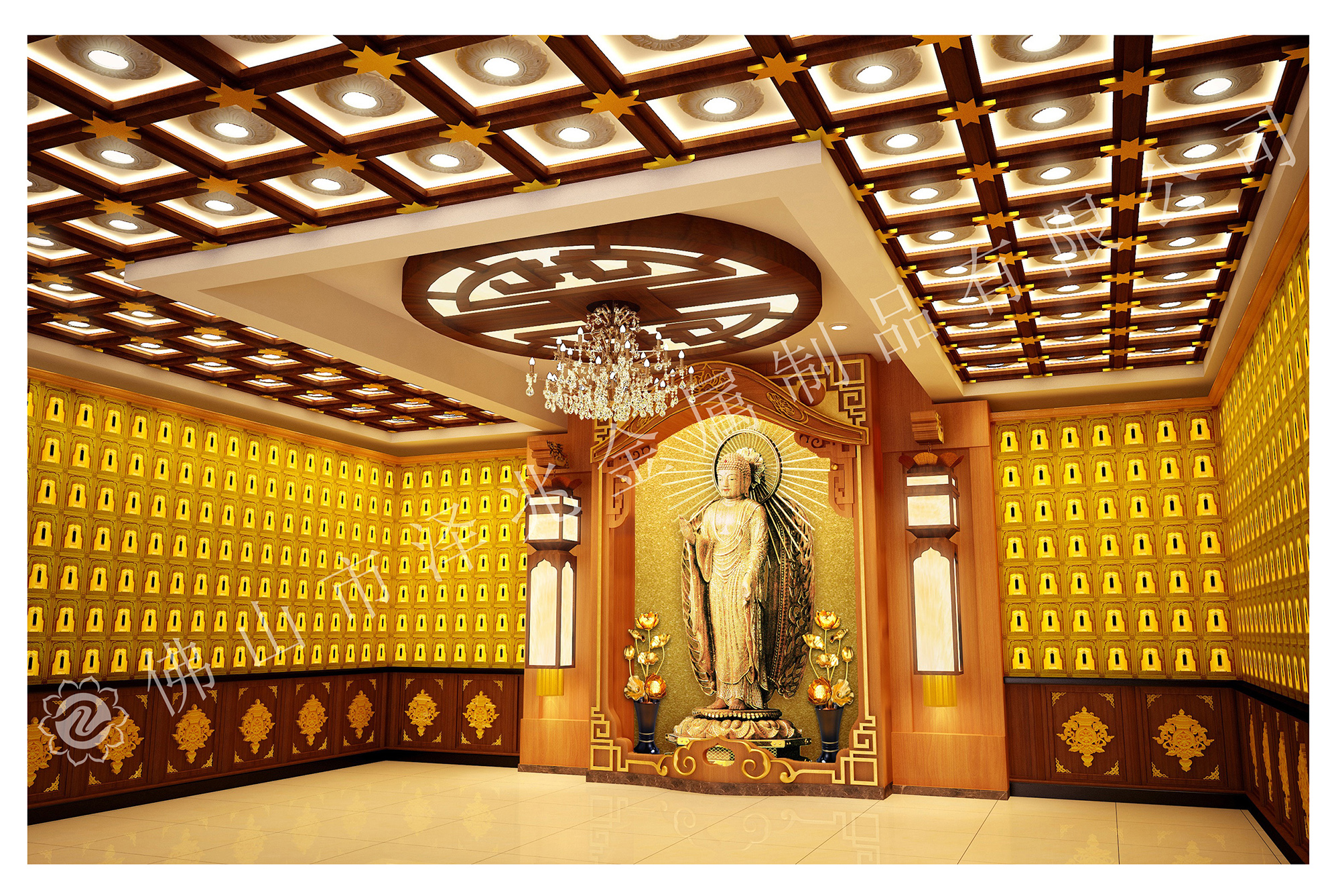 佛山市澤兆金屬制品有限公司案例萬(wàn)佛墻牌位牌位架骨灰寄存架效果圖骨灰