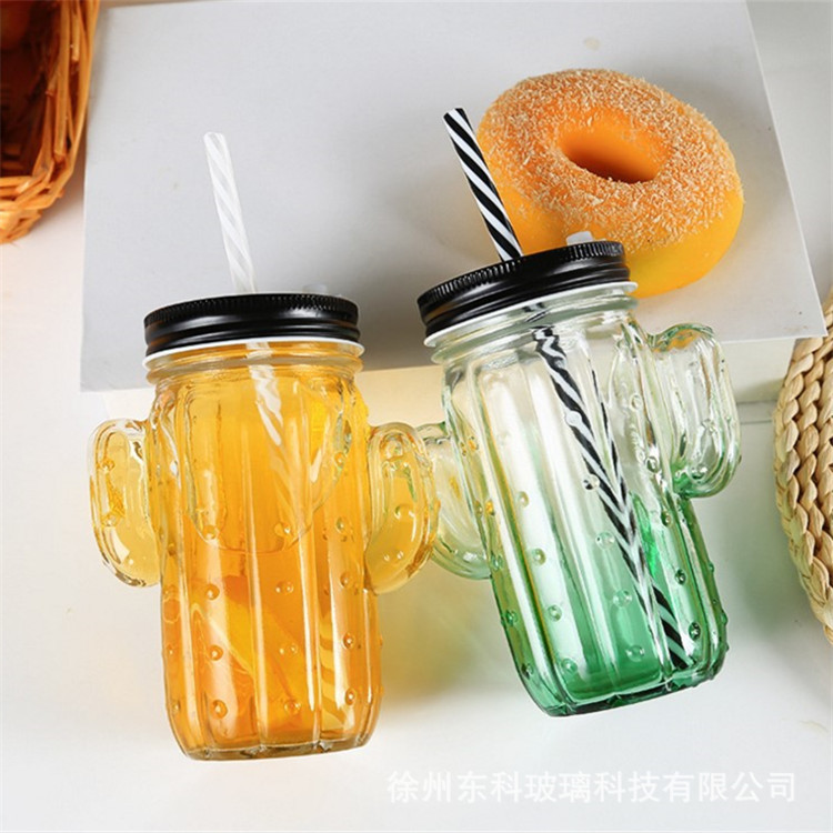廠家批發(fā)供應(yīng) 創(chuàng)意玻璃水杯 定制透明手把杯 大容量水杯 禮品隨把手杯