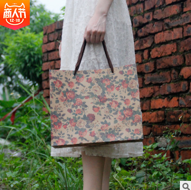 廣西定制復(fù)古玫瑰牛皮紙袋