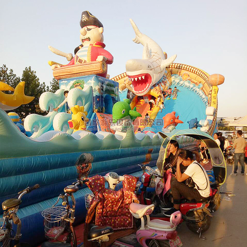 廣場大型充氣滑梯兒童樂園城堡蹦蹦床定制款式尺寸 廣場充氣滑梯