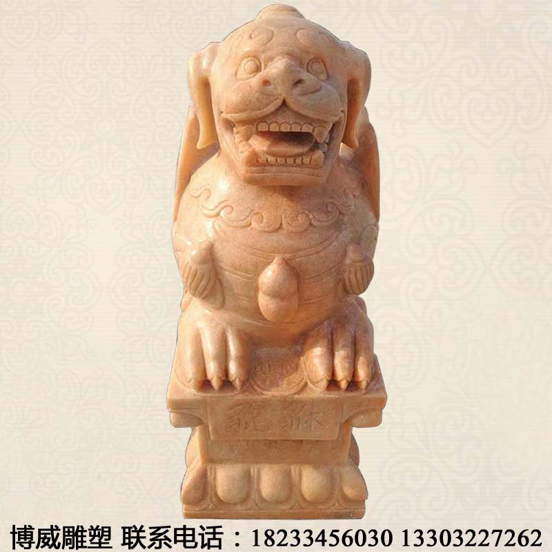 石雕貔貅供應(yīng)石貔貅晚霞紅貔貅一對鎮(zhèn)宅*漢白玉貔貅門口看門青石貔貅廠家直銷