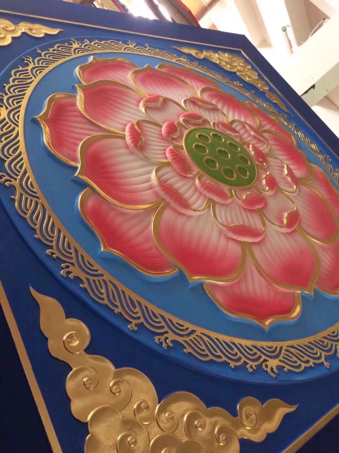 寺廟吊頂佛堂彩繪天花鋁扣板