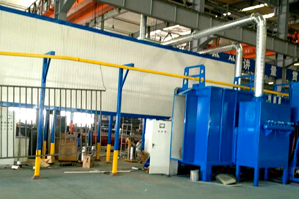 新月鋅鋼護欄噴涂設(shè)備開發(fā)的全新升級的噴涂生產(chǎn)線