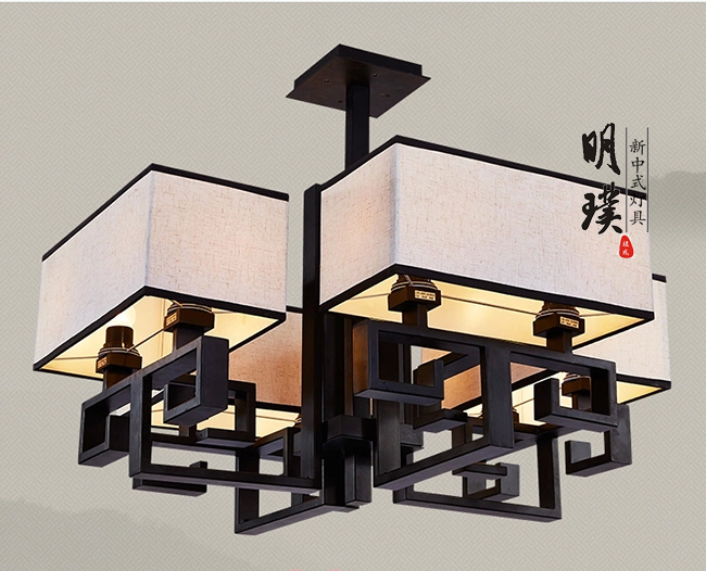 玄關新中式燈具 酒店新中式吸頂燈 餐廳新中式吸頂燈