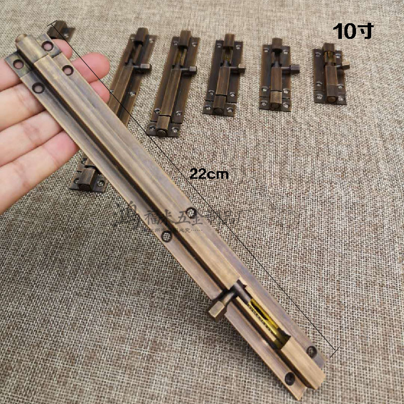 廠家直銷中式仿古加厚明裝全銅插銷純銅門栓閂門插銷鎖家具銅配件