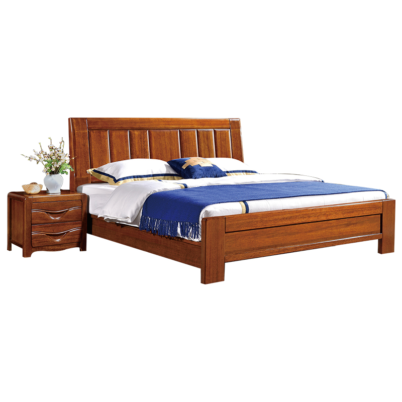 實(shí)木床雙人床新中式胡桃木實(shí)木床臥室家具主臥雙人床9029