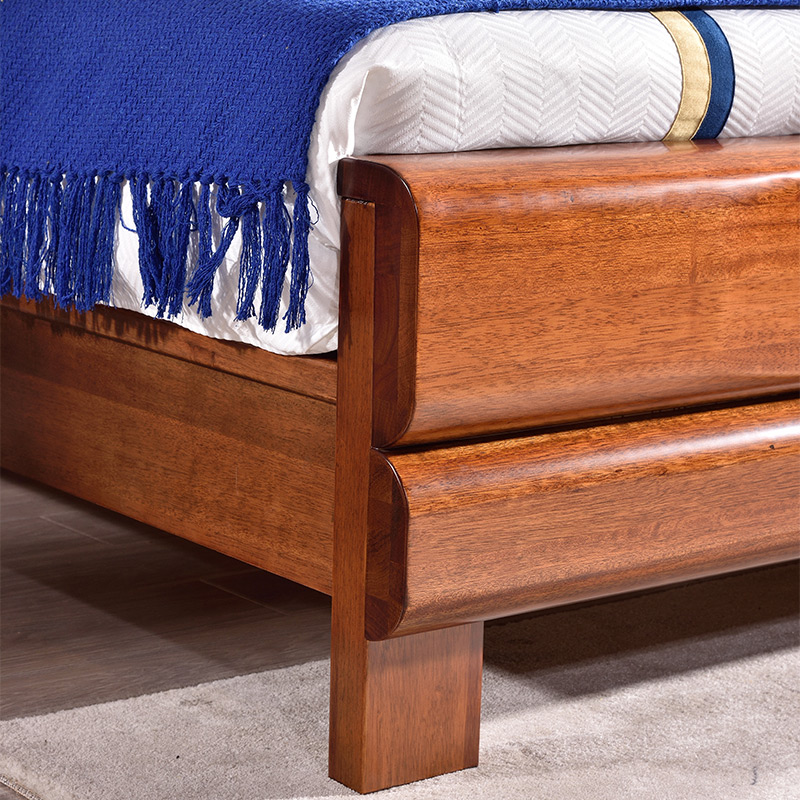 雙人床全實木1.8m雙人床簡約現(xiàn)代中式實木床主臥婚床 9002#