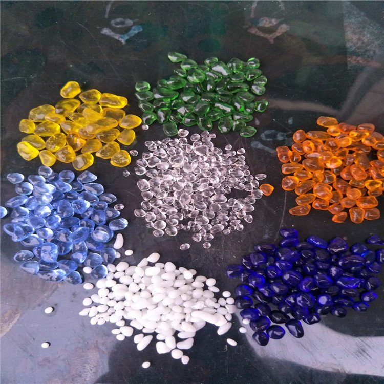 玻璃砂廠家直銷彩色玻璃砂地坪裝飾微景觀用玻璃塊料 透明玻璃砂