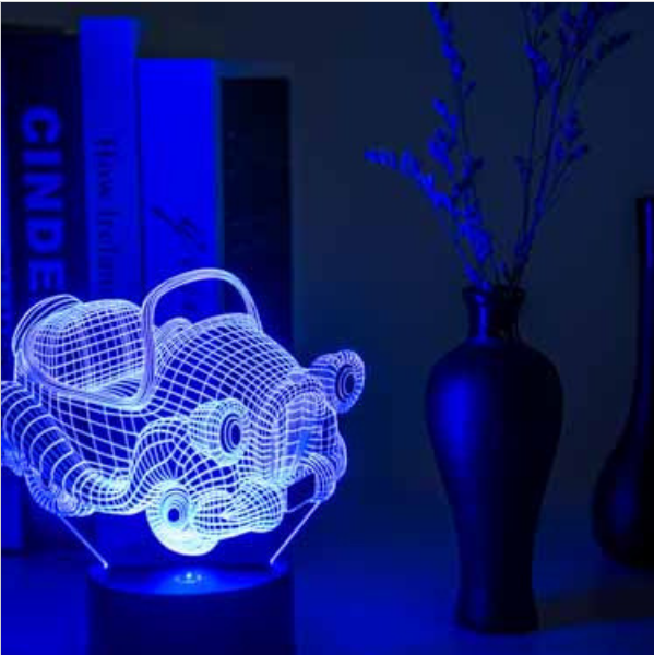 汽車模型LED臺燈  佛山創(chuàng)意3DLED小夜燈 LED USB廠家供應商