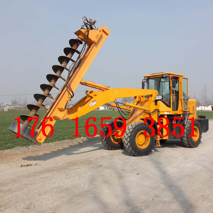 電線桿打樁機(jī) 鏟車改裝鉆孔機(jī)