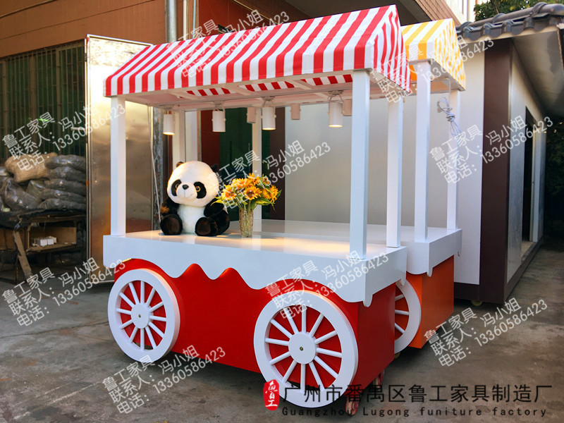 戶外防腐木小吃商業(yè)街冰激凌售貨亭廠家直銷實(shí)木