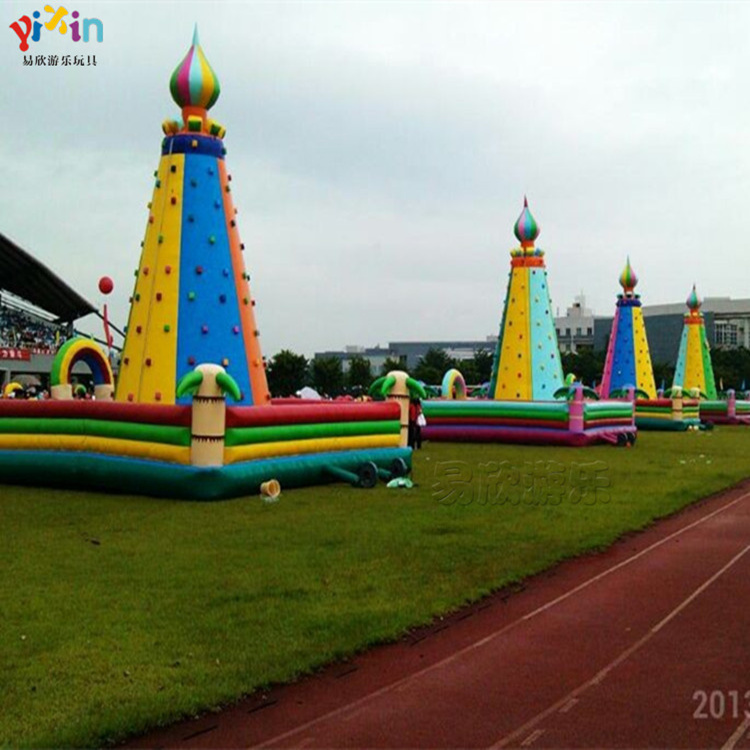 戶外大型充氣攀巖墻兒童充氣蹦蹦床室內(nèi)外游樂(lè)設(shè)備城堡滑滑梯