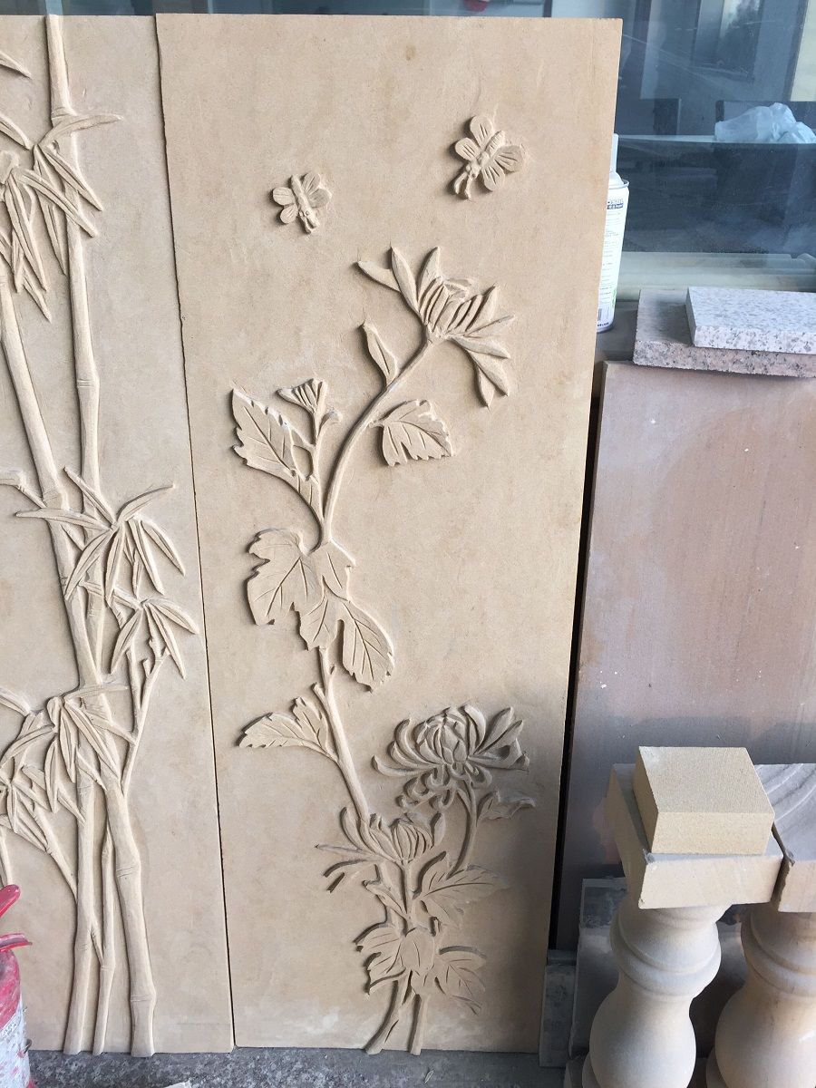 菊花浮雕報價 人造砂巖浮雕雕刻廠家