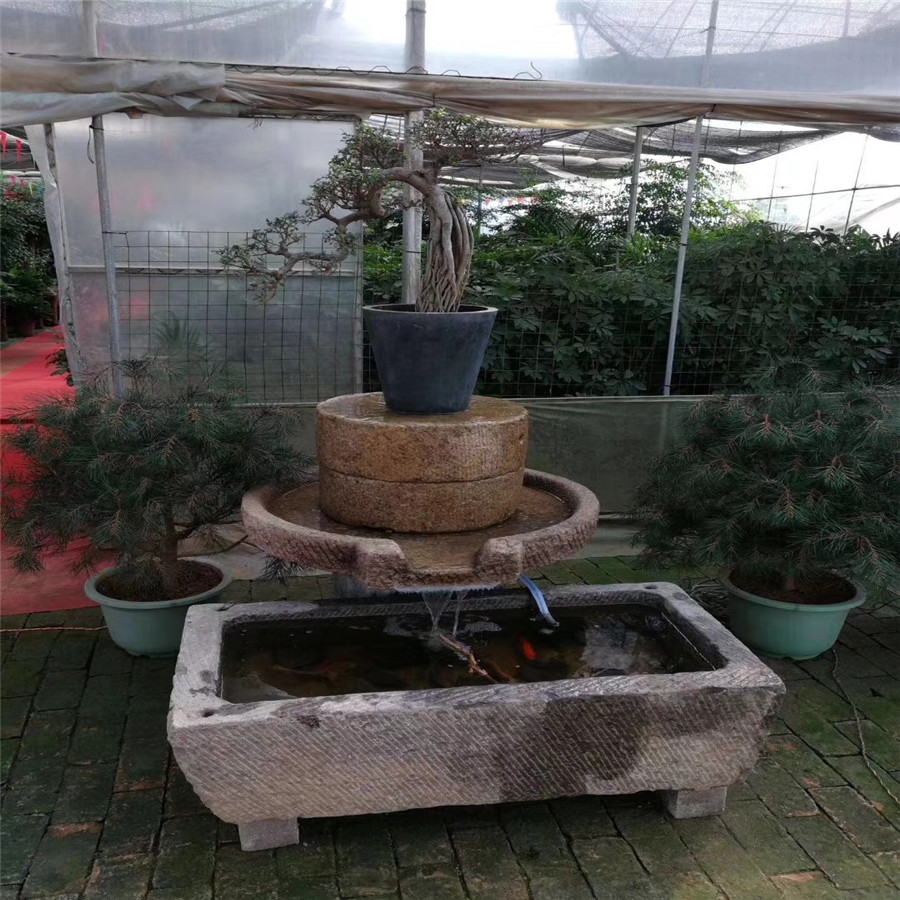 民俗老家具 老石槽流水擺件魚盆