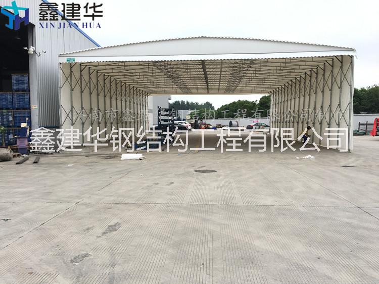 棗莊市薛城區(qū)大型倉儲帳篷戶外折疊物流蓬移動推拉雨棚活動遮陽擋雨蓬電動雨棚 雨篷 陽光蓬 伸縮篷