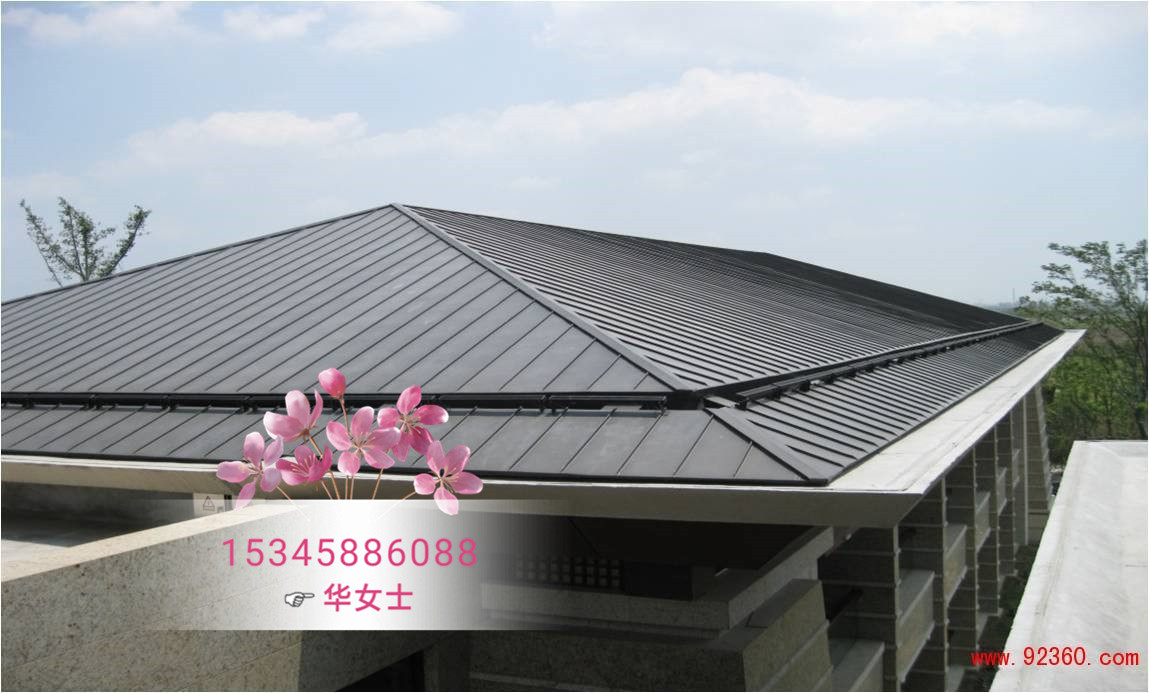 法國鈦鋅板暗扣屋面25-430型，德國鈦鋅板安裝工程，0.7厚石墨灰鈦鋅板廠家