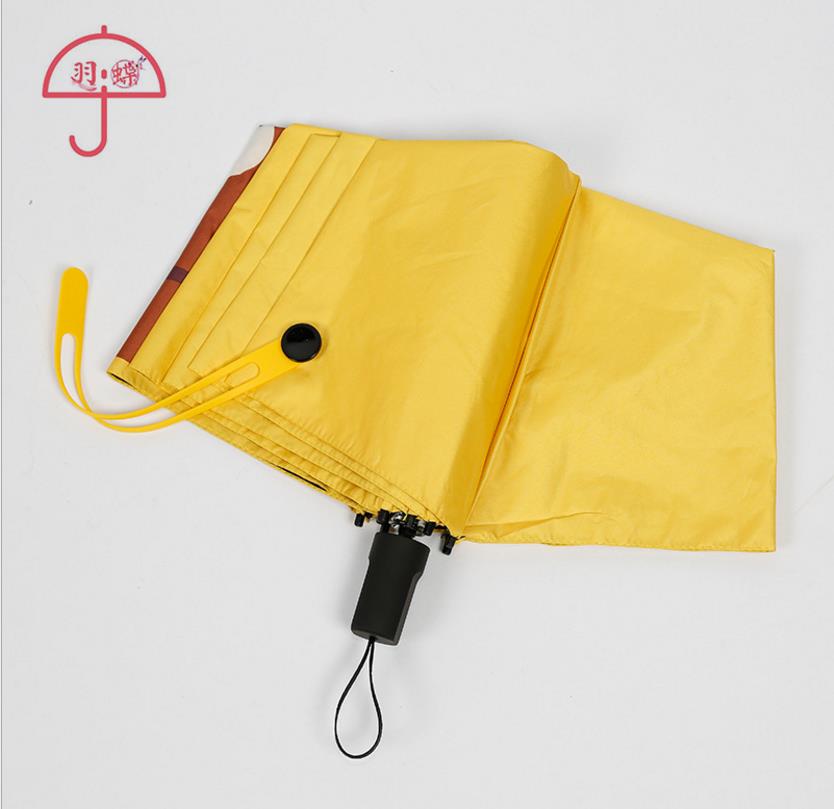 新款熊本雨傘 黑膠防曬太陽傘三折疊   小黑傘定制logo廣告創(chuàng)意遮陽傘