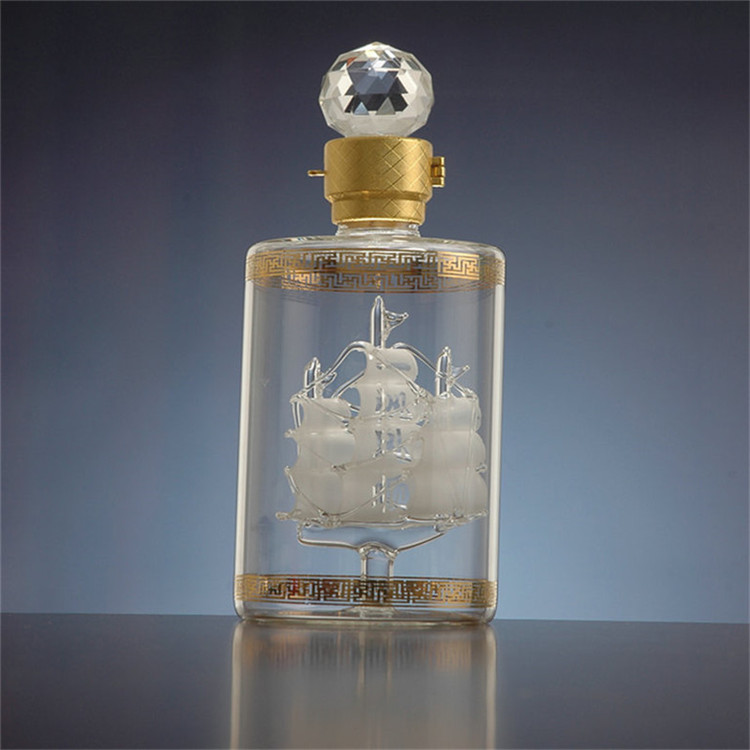 內(nèi)置帆船玻璃酒瓶廠家定制工藝酒瓶包裝