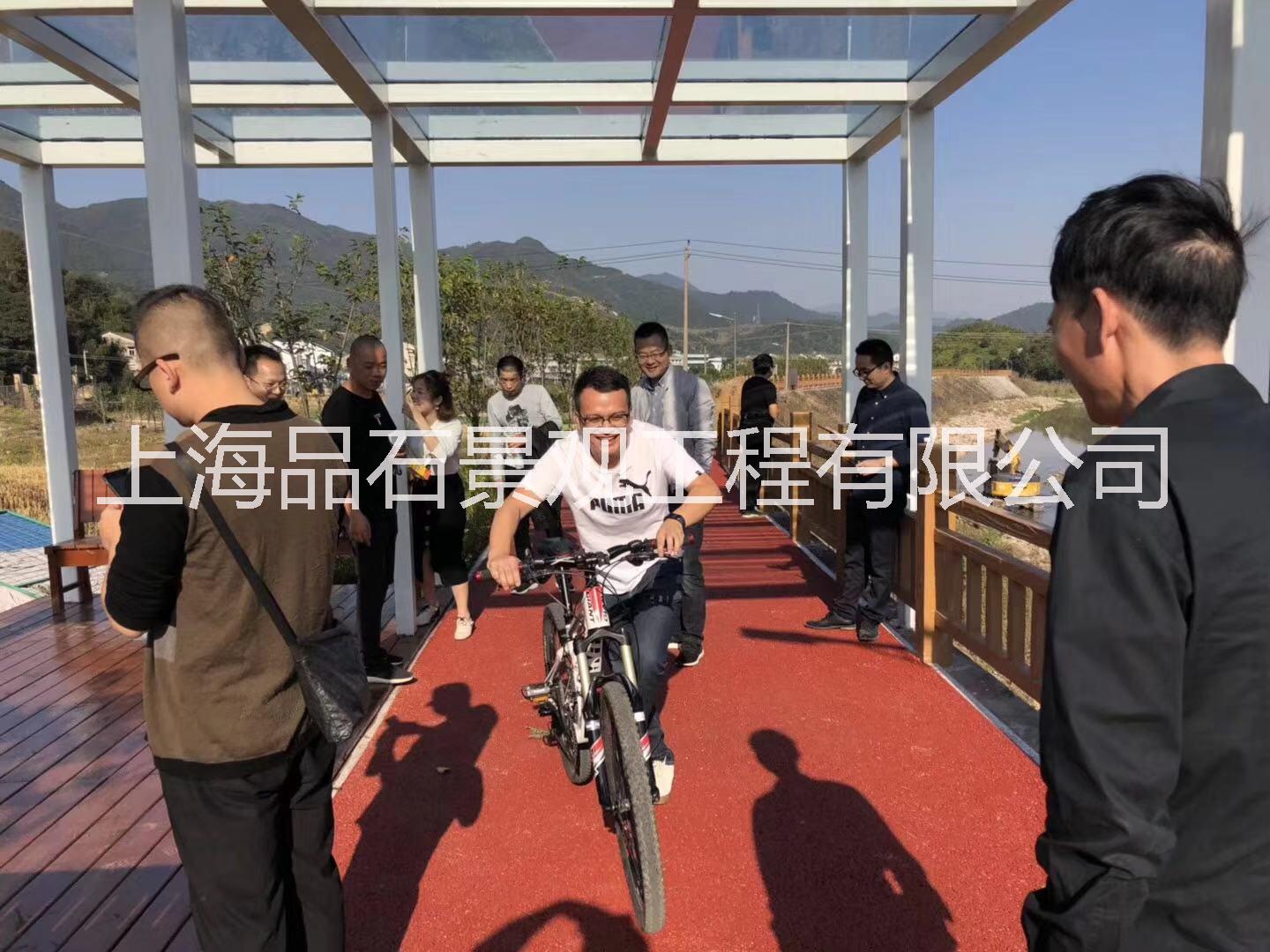 溫州透水地坪案例-藤橋鎮(zhèn)自行車跑道透水地坪