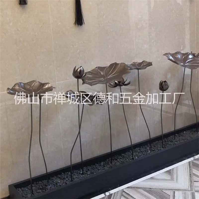 定制不銹鋼荷花荷葉 花園荷花雕塑 不銹鋼荷花雕塑廠家