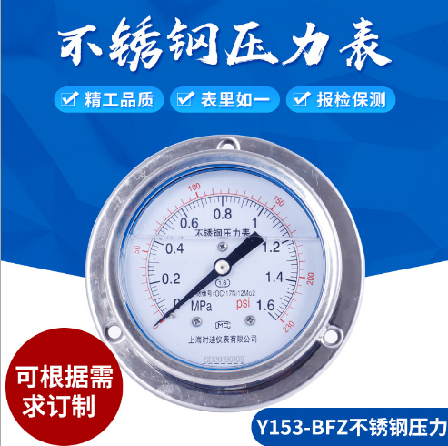 Y153-BFZ壓力表-江蘇不銹鋼耐振軸向嵌裝式壓力表-江蘇不銹鋼壓力表供應(yīng)-Y153-BFZ壓力表直銷