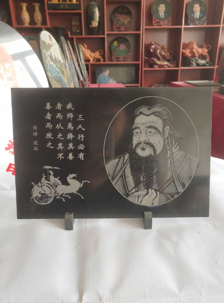孔子像孔子影雕石像掛件宗廟旅游文化