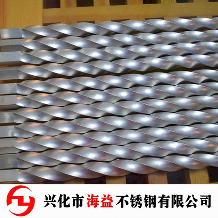 304不銹鋼麻花鋼扁條 螺旋扭絞不銹鋼方棒 廠家定做麻花桿 不銹鋼麻花桿