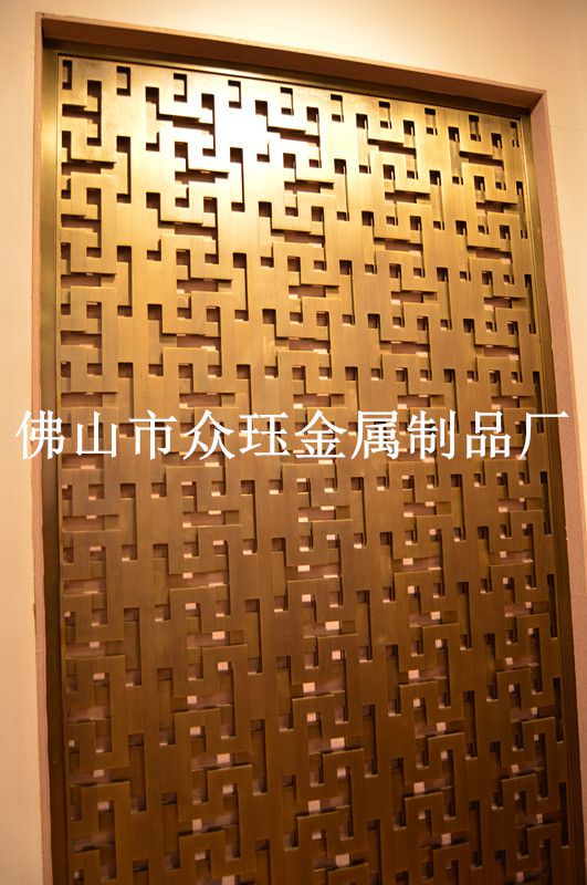 不銹鋼雕花鏤空紅古銅屏風(fēng)隔斷