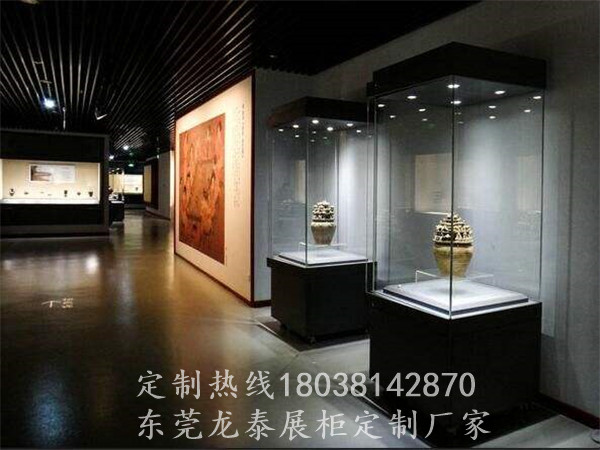 陶瓷古董獨(dú)立柜防爆防彈玻璃柜博物館收藏品展廳展柜設(shè)計(jì)定制