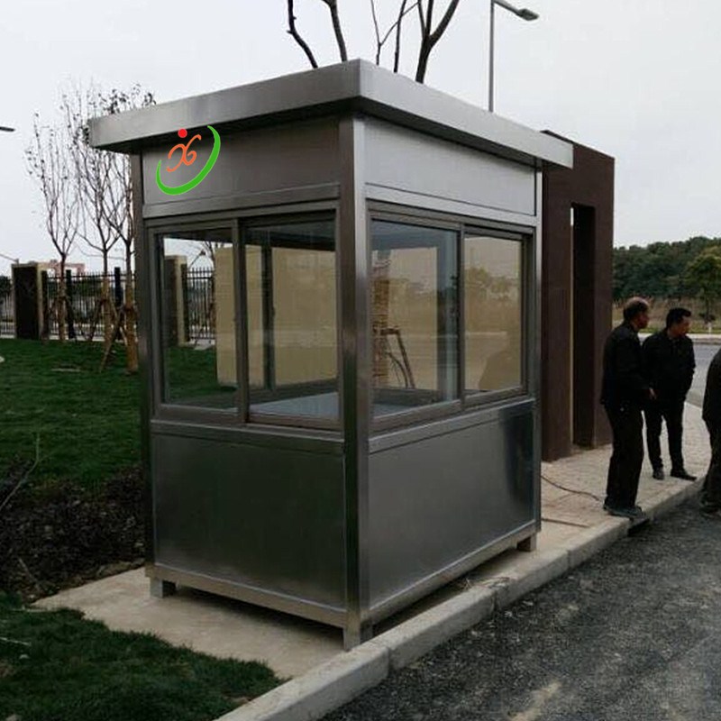 上海小區(qū)物業(yè)門衛(wèi)值班室不銹鋼崗?fù)どa(chǎn)廠家定制 不銹鋼崗?fù)敉?  title=