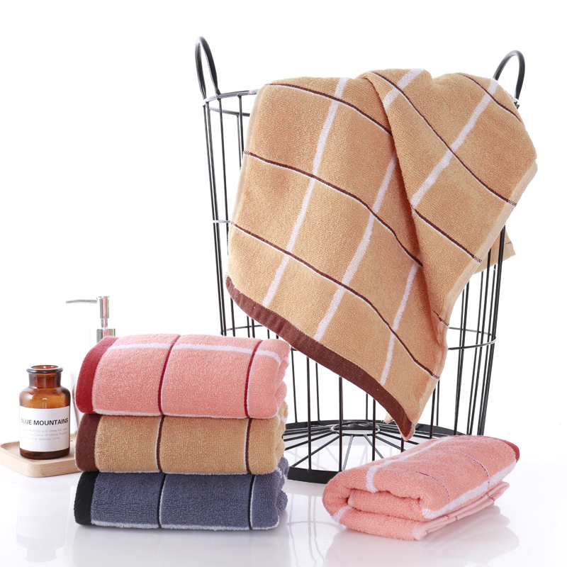 廠家直銷男女通用洗臉面巾家用獨立包裝全棉32股吸水格子毛巾