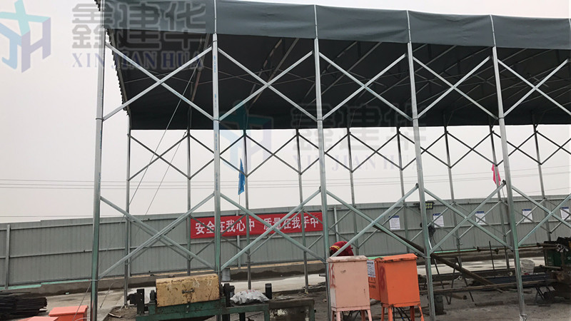 鄆城縣推拉篷電動(dòng)遙控篷倉庫推拉棚 懸空電動(dòng)伸縮蓬放心可靠