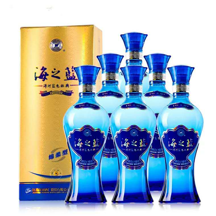 洋河藍色經(jīng)典海之藍 46度 480ml*6 綿柔型白酒 *批發(fā)