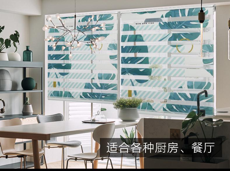 免打孔印花柔紗簾百葉窗簾卷簾北歐簡(jiǎn)約遮光浴室衛(wèi)生間定制式安裝
