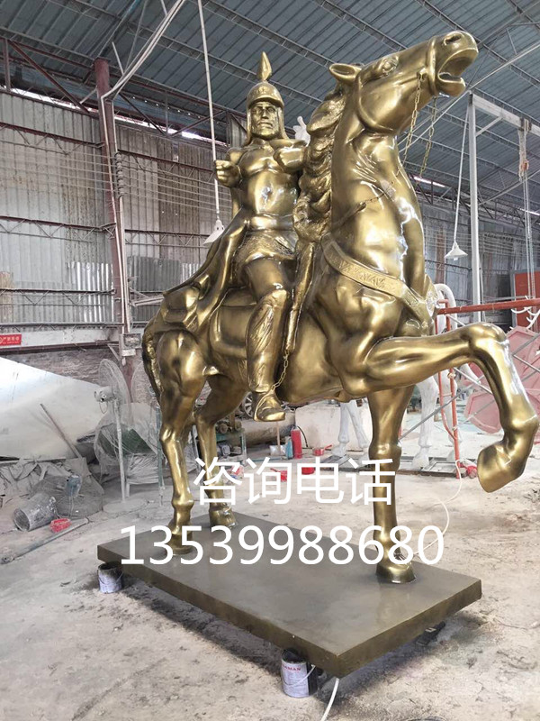 戶外大型廣場玻璃鋼羅馬騎士雕像擺件|商業(yè)街景觀裝飾仿銅騎士雕塑|古羅馬武士