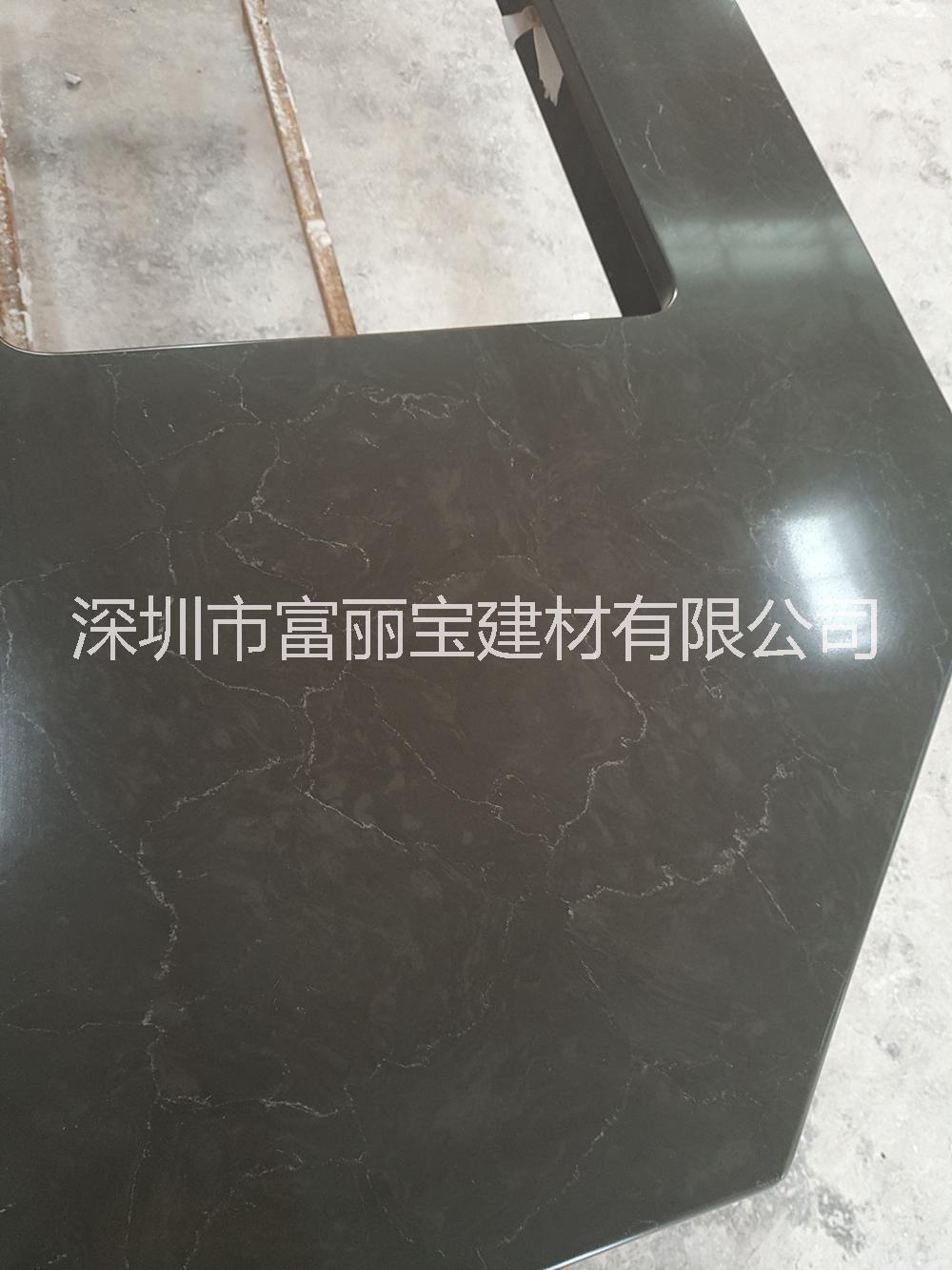 深圳廠家*黑色花紋石英石櫥柜臺(tái)面 公寓酒店家庭廚房臺(tái)面新款