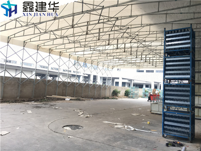 山東蒙陰縣移動(dòng)倉(cāng)庫(kù)電動(dòng)遙控蓬 活動(dòng)伸縮雨棚批發(fā)代理