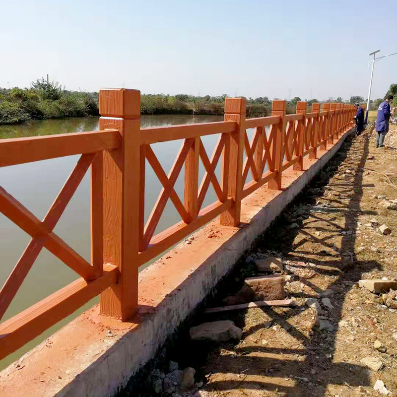 水泥仿木護(hù)欄 戶外水泥欄桿安裝，恒森園林景觀裝飾工程 仿木護(hù)欄2X型