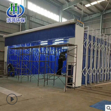 廠家直銷電動(dòng)折疊伸縮打磨房軌道式噴漆房 環(huán)保移動(dòng)式伸縮噴漆房