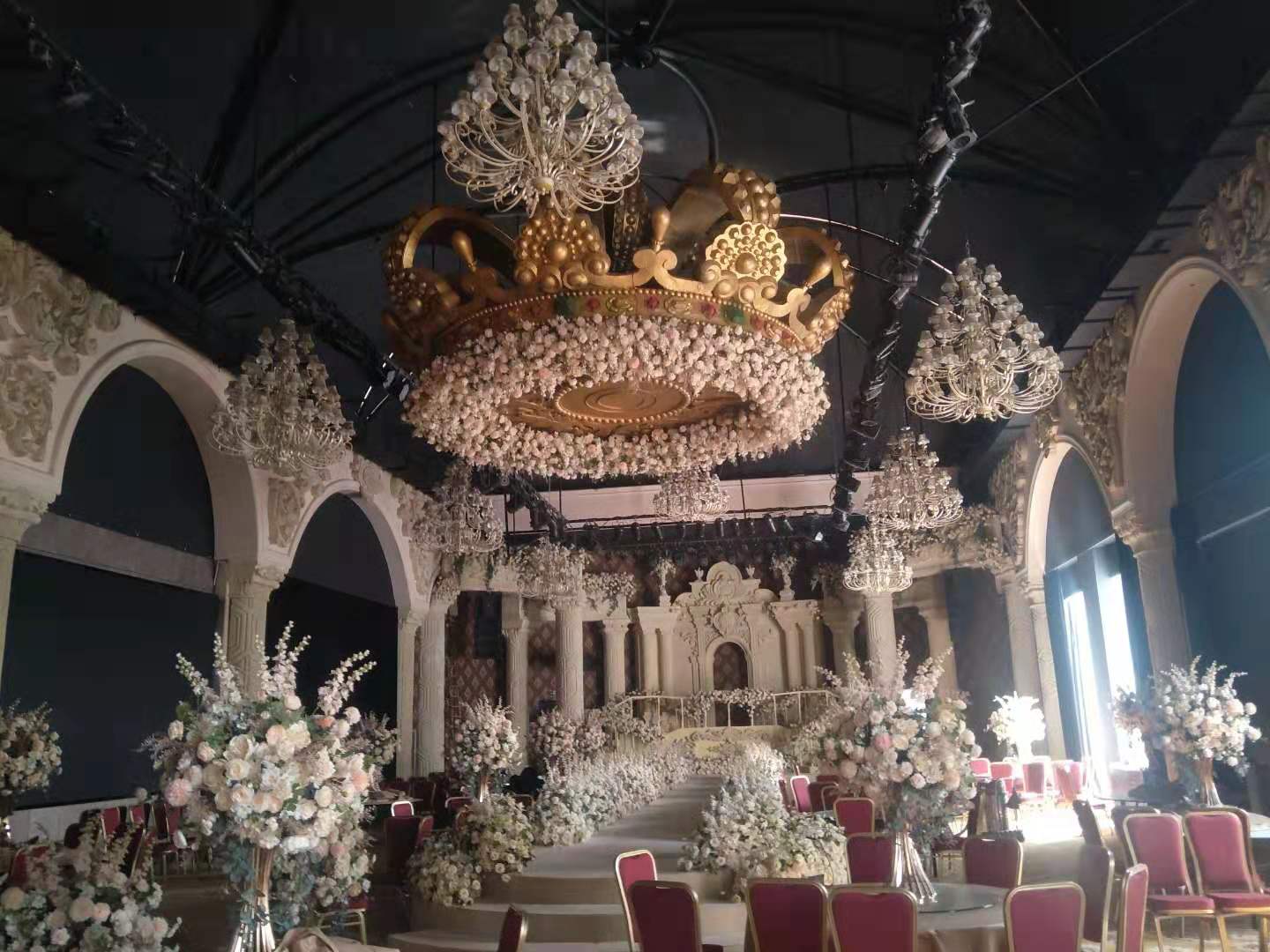 婚慶布景，禮堂布置，花藝裝飾，酒店婚禮堂一站式15150596609