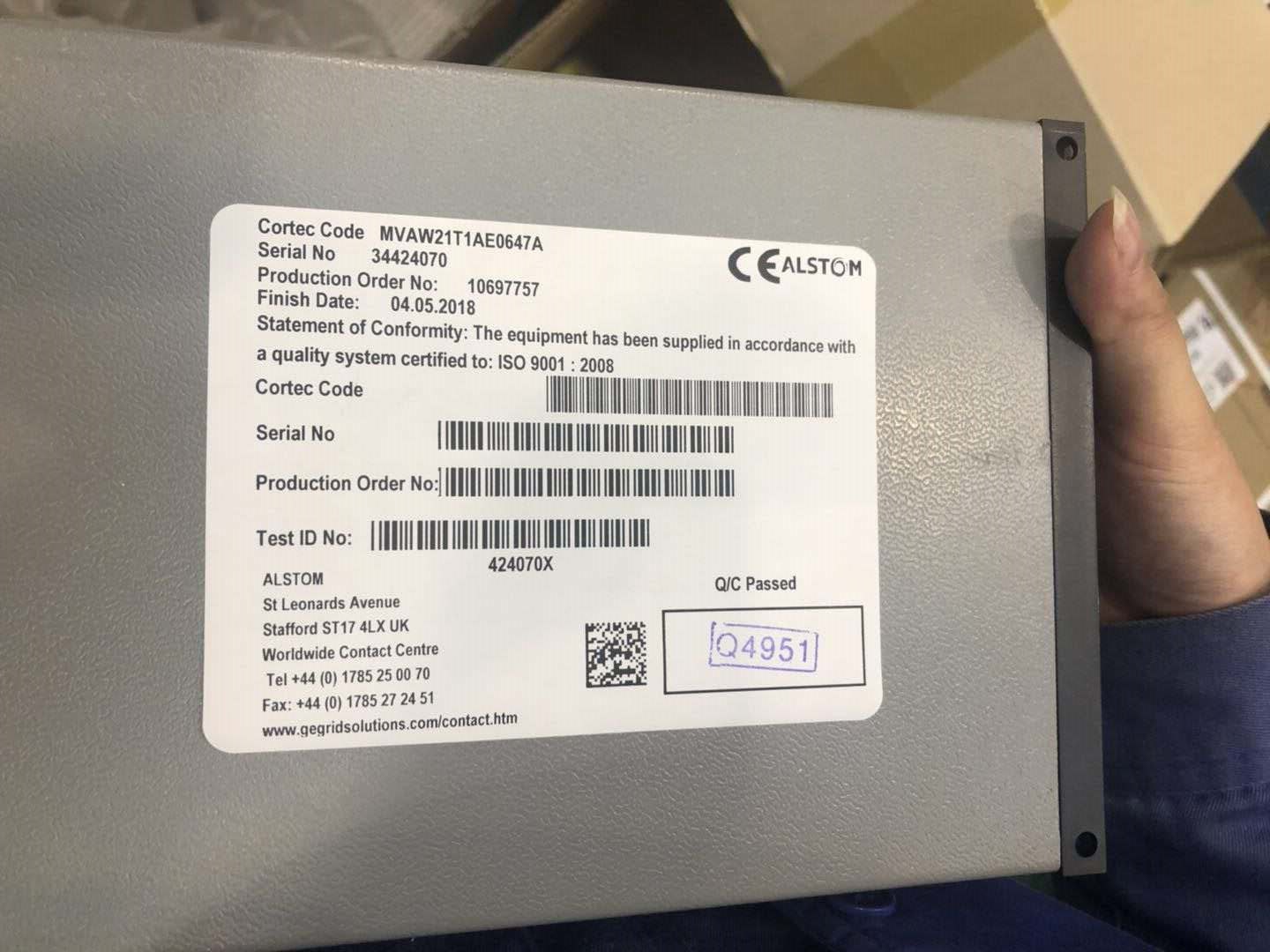 MVAW21T1AE0647A，MVAW21T1AE9087A阿爾斯通ALSTOM干預(yù)繼電器西北總代理