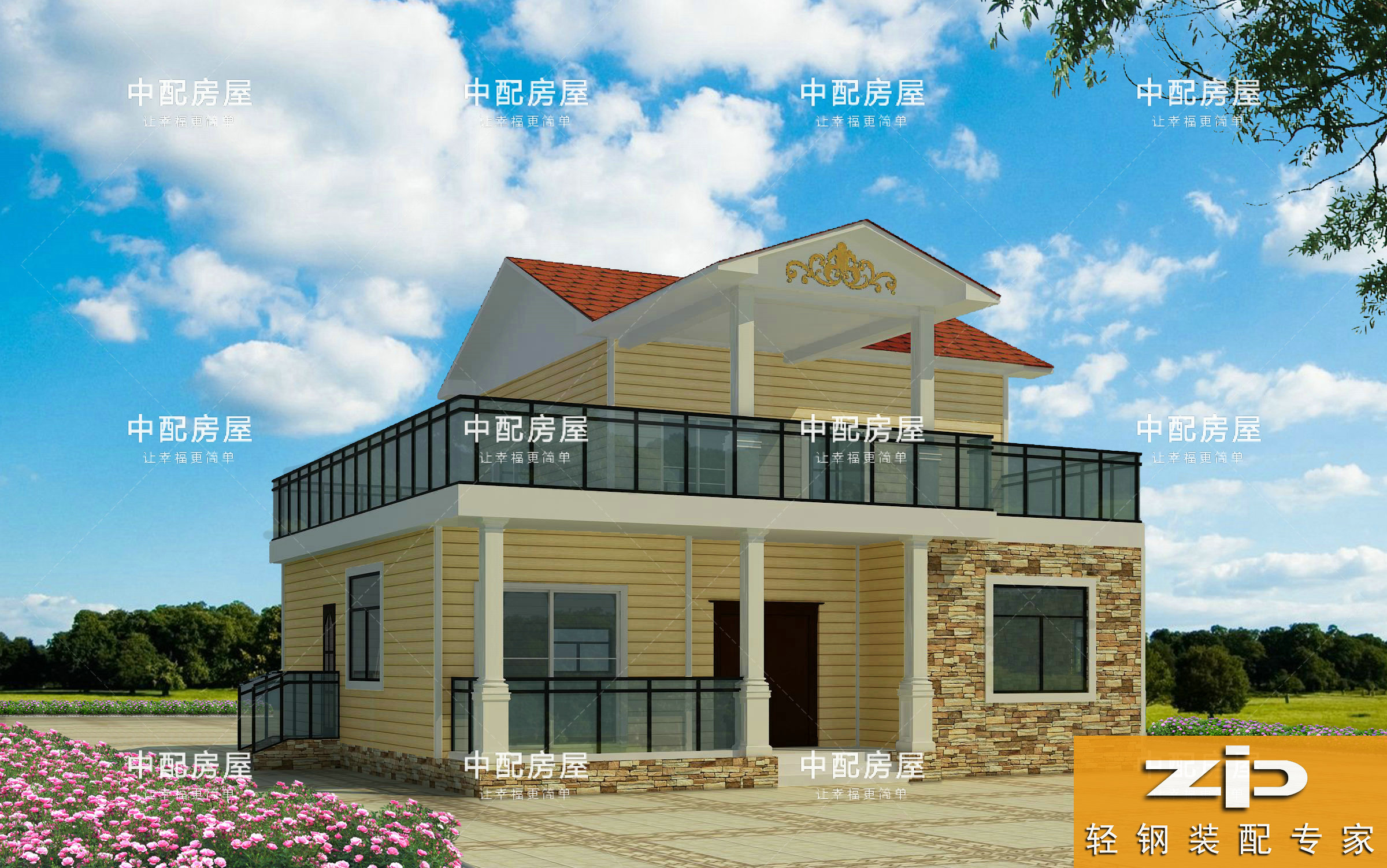老家地再小30萬20天也能建一棟新中式輕鋼房屋 輕鋼結(jié)構(gòu)別墅 中配輕鋼結(jié)構(gòu)別墅
