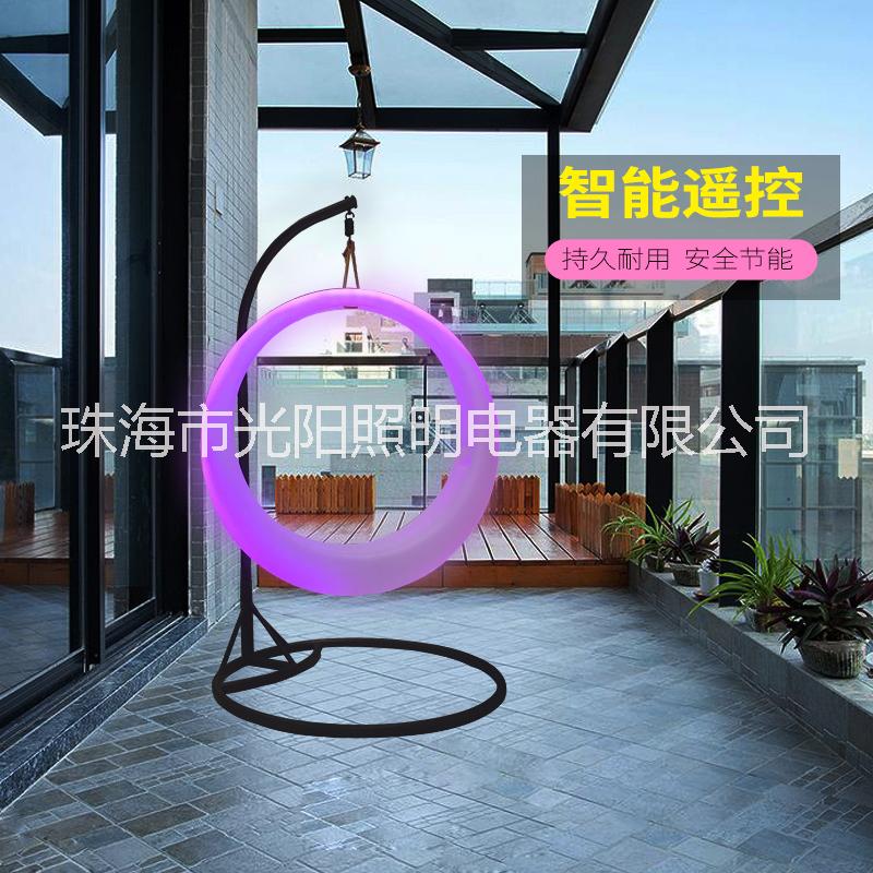 LED遙控發(fā)光秋千吊床椅戶外秋千吊椅陽臺庭院裝飾公園游樂設(shè)施 吊籃秋千
